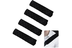 JOGNEE Gurtpolster Auto, 4 Pack Schoner Polster Gurt Schulterpolster Schulterschoner Sitzgurt im Auto aus weicher Microfaser für Sitzgurt im Auto für Kinder und Erwachsene - Schwarz（6x26cm ）