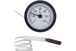 Aiyomi Kapillarthermometer Thermometer mit Fühler Kapillare Temperaturmessgerät Messen Gas Flüssigkeit und Dampf 0-120 ° C