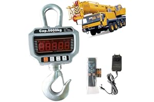 BAZARGAME 5000 kg, indicatore elettronico a LED, bilancia sospesa, bilancia professionale per gru in acciaio inox
