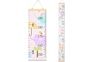 Beinou Tabla de altura de pared Tabla de crecimiento para niños Regla de pared de madera 7.9 '' x 79 '' Lienzo Decoración de pared para bebés, niñas, niños, dormitorio infantil