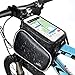 Produktbild HiHiLL Fahrradtasche, Universelle Fahrradtasche Rahmentasche, Mountainbike Oberrohrtasche, für 6-Zoll Handy, iPhone Unterstützung X/ 8/ 7/ 6 und Plus, Samsung Galaxy S9 / S8 und Plus, Wasserdicht und tragbar, schwarz