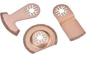 LANTRO JS 3pcs Lama utensile multifunzione, Lama fein diamantata per sega oscillante, Lama per Sega al Carburo Lame Oscillanti, Lama oscillante malta per piastrelle,Lama diamantata multifunzione