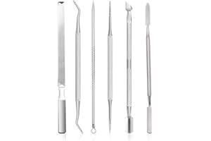 AUBEIFOU Ensemble de 6 pièces Pédicure Outils,Ensemble d'Ongles Incarnés,Outil pour ongles incarnés,Lève-ongles à double extrémité,Poussoir à cuticules à double outil,pour Nettoyer Ongles et Ongles des Orteils