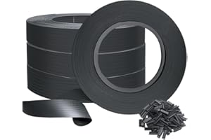 VOUNOT Kit de lamelles Occultantes PVC 300m x 4.7cm 600 Clips Brise Vue de Qualité Bandes de Protection pour Panneau Grillagé Clôtures Rigides Noir
