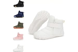 Dinint Kinder Winter Barfußschuhe Leicht Rutschfest Winterstiefel mit Breite Zehenbox für Jungen Mädchen Outdoor Trekking-Wanderschuhe EU26-36