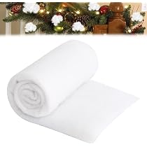 Coperta Di Neve Finta 2 Pezzi - 300x80 Cm Ciascuna, Poliestere Ignifugo, Per Decorazioni Natalizie E Villaggi In Miniatura