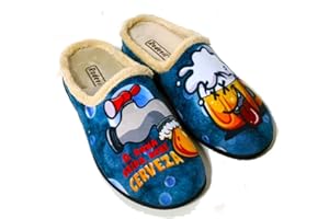 Rodevil Zapatillas casa hombre cómodas frase graciosa divertida cerve - Fabricadas en España