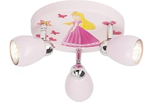 BRILLIANT lampada Princess LED spot roundel 3flg rosa | 3x LED-PAR51, GU10, 3W lampade a riflettore LED incluse, (250lm, 3000K) | Scala da A ++ a E | Testa orientabile