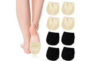 Simsky 4 Paires de Bas en Coton Cinq Doigts Semi- Chaussettes Chaussettes Avant-Pied Antidérapantes Peep Toe Demi- Chaussettes, Demi Chaussette,Chaussettes à Doigts,Demi Chaussettes pour Talons Hauts