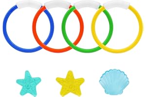 VIYAAN 7pcs Jouet de Plongée,Jouets de Natation Piscine,Anneaux de Plongée,Gemme de Plongée,Convient pour Plongée, Piscine, Plage