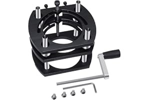 BIGP Frästisch-Hebesystem, Router Lift 4-Backen-Hebebühne Klemm-Frästisch-Hebesystem Oberfräse Tisch Hebesystem Basis Gravur DIY Werkzeuge für Motoren mit 64-66mm Durchmesser (Schwarz)