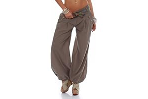 MALITO MORE THAN FASHION Malito Bombacho clásico Design Boyfriend Aladin Harem Pantalón Sudadera Baggy Yoga 3417 Mujer Talla Única