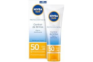 NIVEA SUN Protección solar alta UV Control de Brillos FP50 (50 ml), crema facial, matificante con 0% sensación pegajosa