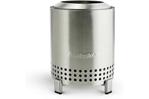 Solo Stove Mesa Table Fire Pit with Stand | Low Smoke Mini Fire for City and Suburbs, Pellet or Wood, Safe Stainless Steel with Travel Bag, 17.5 x 13 cm, 635 g