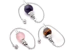 Jovivi Pendule Esoterisme Radiesthésie Divination Pierre Naturelle Pierres Chakra Pierre Précieuse Perles Pendantif Combinaison