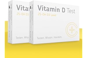 ‎CERASCREEN Vitamin D Test Doppelpackung von CERASCREEN - Spiegel messen und Bedarf erkennen | Testkit für zu Hause | Zertifiziertes Labor | Konkrete Handlungsempfehlungen und Gesundheitsinformationen