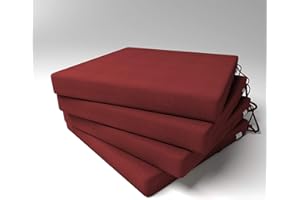 Market-Alley Stuhlkissen Sitzkissen mit Bänder für Gartenstuhl, Küche oder Esszimmerstuhl Stuhlauflage (111 Weinrot 40x40x4cm - 4er Set)