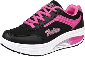 RIOU MUJER Zapatillas de Deporte Respirable para Correr Deportes Zapatos Running Cojines de Aire Calzado Mecedora Net para Estudiante Volar Zapatos Deportivas de Mujer Gimnasia Ligero Sneakers Atletismo riou