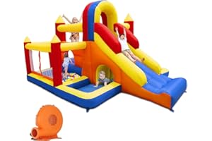 Ballsea Castello gonfiabile per bambini con ventilatore, gonfiabili per bambini di 3~8 anni, gonfiabile per bambini 335 × 280 × 206 cm