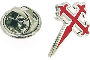 Gemelolandia | | Pin de Solapa Cruz de Santiago Plateado | Pines Originales para Regalar | para Las Camisas, la Ropa o para tu Mochila | Detalles Divertidos