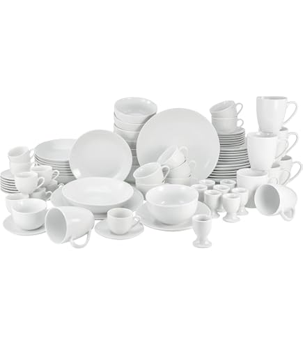 Service De Vaisselle CreaTable Luna Blanche - 18 Pièces En Porcelaine, Compatible Lave-vaisselle Et Micro-ondes - 3
