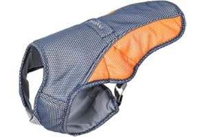 Dog Cooling Vest, JanTeelGO Evaporative Swamp Cooler Coat for Dogs Medium Large - Premium Pet Cool Vest Jacket Anti-heat Clothes for Outdoor Walking Hunting Training (XX-Large, Dark Blue-Orange)