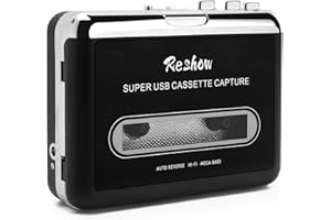 Reshow Lecteur De Cassettes, Lecteur Audio Portable, Convertisseur Cassette vers Numérique, Convertit Les Cassettes Audio Au Format IPod, Compatible avec Les Ordinateurs Portables Et Les PC