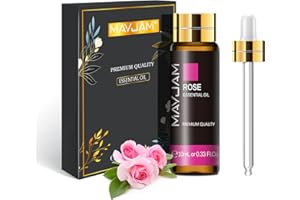 MAYJAM Olio Essenziale Di Rosa 10ml, Olio Di Rosa Per Diffusori, Umidificatori, Fai Da Te, Casa, Guardaroba