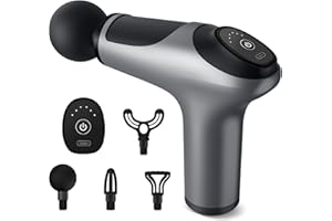 Anluomania Massagepistole, Massage gun mit 6 Geschwindigkeiten, Handmassagegerät 3200RPM, Massage Pistole, Muskel Massagegerät mit 4 Massageköpfen, Handmassagegeräte für Muskelmassage Entspannung