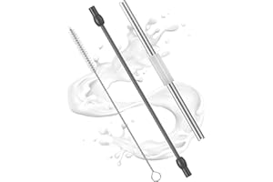 Mellbree Tube à lait compatible avec Siemens EQ6, EQ700 et Bosch VeroAroma, en acier inoxydable 304 et silicone de qualité alimentaire, avec brosse de nettoyage, 1 pièce, Noir