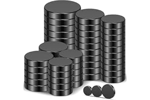 Wukong 50 Pezzi Magneti al Neodimio Nero in 3 Dimensioni, 10mm/12mm/15mm x 3mm di Spessore Rotondi Calamite Extra Forti Piccole Magnet per Frigorifero, Lavagna, Artigianato, Fai Da Te
