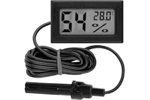 AILAO Medidor de temperatura y humedad Termómetro Higrómetro Digital Mini Medidor electrónico de temperatura y humedad para interiores y exteriores con sonda
