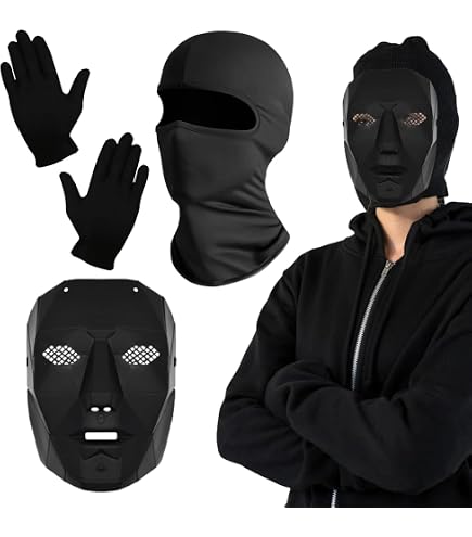 Koreanische Squid Game Masken – Set Mit Kreis, Dreieck, Quadrat & Frontman Für Cosplay & Mottopartys