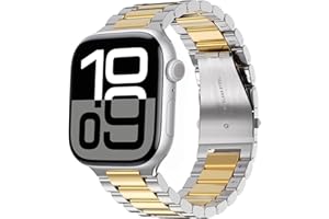 ARTCHE Watch Strap for Apple Watch Straps 49mm 46mm 45mm 44mm, Stainless Steel Metal Strap Compatible with iwatch Band SeriesUltra3/Ultra2/Ultra Series 11/10/9/8/7/SE3/SE2/SE/6/5/4, Silver & Gold