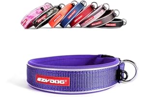 EZYDOG Classic Neo Dog Collar | Dog Collar Small, Medium, Large Dogs, Reflective Dog Collar, Supreme Comfort, Soft Neoprene Material, Non-Corrosive (Purple)