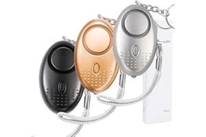 Ponangaga Persönlicher Alarm 140 dB, 3er-Pack von Ponangaga – Taschenalarm mit Taschenlampe und Schlüsselanhänger – Panikalarm, Selbstverteidigungssirene, persönlicher Alarm für Frauen, Kinder und ält
