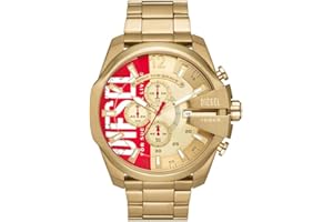 Diesel Mega Chief zegarek dla mężczyzn, mechanizm chronografu z paskiem ze stali nierdzewnej