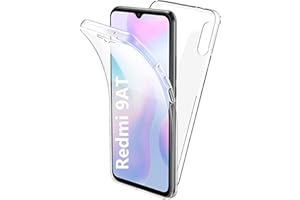 HUANGTAOLI Case for Xiaomi Redmi 9AT, 360 Full Body Xiaomi Redmi 9AT Phone Case, Transparent Clear Silicone Cover Xiaomi Redmi 9AT, Protective Front and Back Shockproof Cover Xiaomi Redmi 9AT Case