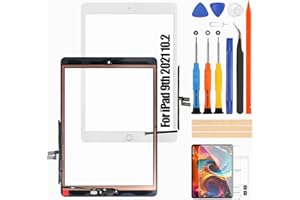 Atwist Pantalla táctil para iPad 10.2 9th 2021, pantalla táctil para iPad 9, pantalla táctil, digitalizador de cristal de repuesto A2602 A2603 A2604 A2605 (con botón de inicio, no LCD) (blanco)
