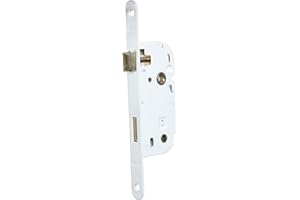 Bricard 2679 Serrure à encastrer axe 40 mm pour Porte de Salle de Bains et Toilettes, fermeture par Bouton, coloris Blanc