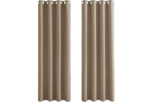 PONY DANCE Zasłony zaciemniające do sypialni, solidne, ciężkie zasłony okienne dla dzieci i dorosłych, 140 cm x 240 cm (szer. x dł.), 2 szt., szarobrązowe