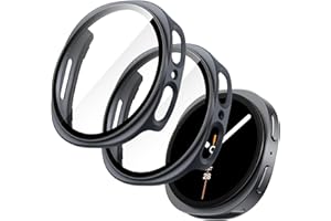 JETech Hülle mit Schutzfolie für Samsung Galaxy Watch 8 44mm, Gesamt Schutzhülle, Eingebaut Gehärtet Glas Displayschutz Hohe Empfindlichkeit, 2 Stück (Graphite)