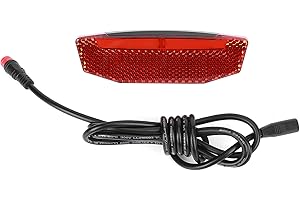 TATIY Feu arrière pour vélo électrique, équipement de feu arrière d'avertissement à LED avec Un Grand Angle de Faisceau de 180 degrés, Accessoires de vélo avec connecteur étanche pour la Conduite de Nuit