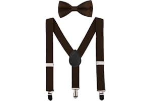 CXNXFD Kinder Hosenträger Fliege Set, Kinder-Hosenträger mit Elastischer Y-Form Verstellbar mit Clips