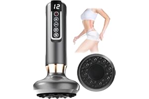 EONDEVO Machine à Ventouses électrique, Appareil de Massage électrique pour Gua Sha avec Aspiration à 12 Vitesses et Lumière Rouge, Fonction de Chronométrage et Écran à Cristaux Liquides Pour Soulager Fatigue