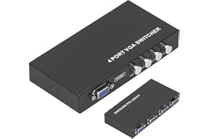 CCYLEZ Switch KVM VGA 4 Porte, 4 in 1 out SVGA Monitor Sharing Switch Box, Plug And Play, 4 Porte USB 2.0 KVM Switch Box Adapter per Monitor TV LCD PC