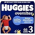 Huggies Overnight Diapers Size 3 (16-28 lbs), 66 Ct, Overnites Nighttime Baby Diapers