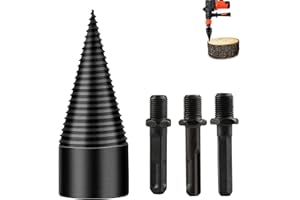 FONYET Wiertło do drewna opałowego 42 mm z 3 uchwytami wiertniczymi – łuparka do wiertarki, stożka, łuparka stożkowa do drewna opałowego i gospodarstwa domowego