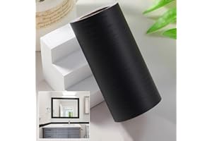 VOAKZEF 10 M Black Wood Grain Wallpaper Border,Mirror Frame Peel and Stick,Removable PVC Waterproof Border Wall Decor for Bedrooms,Kitchens,Bathrooms,Tiles(32.8 Ft by 3.94 Inches)