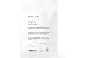 Erbology Organic Nutritional Yeast Powder 120g - 24 Servings - Non-Fortified - Immunity and Gut Health Support - Rich in B Vitamins - Sustainably Sourced in Europe - Vegan - GMO-Free